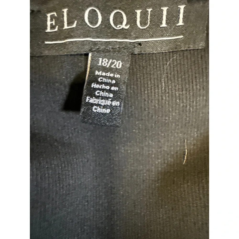 Eloquii‎ Black Draped Overlay Midi Dress 18/20 NWT Minimalist Career Workwear